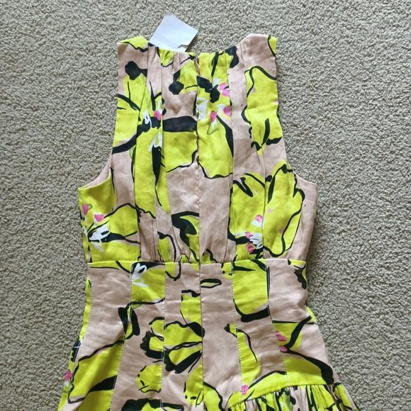 NWT Aje Pelicano Citrus Bloom Asymmetric Tiered Dress - Size AU 6 / US 2 - Picture 7 of 16